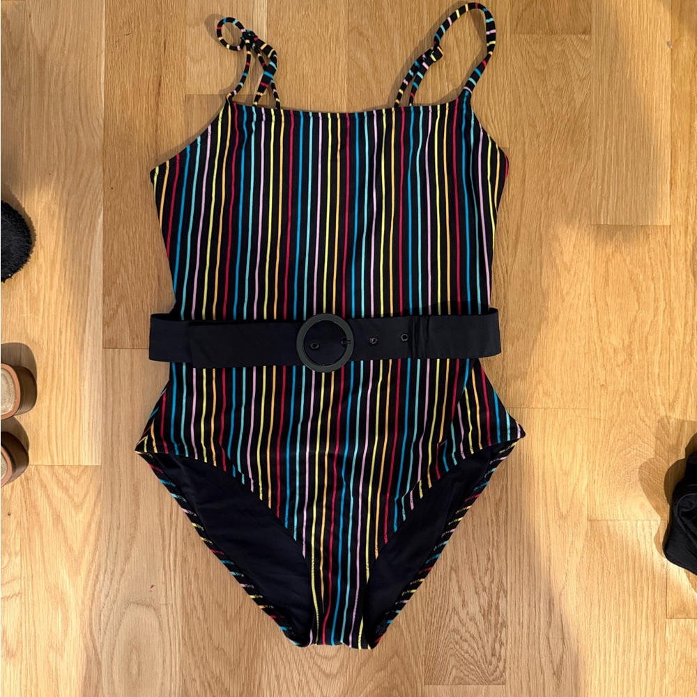 SOLID & STRIPED Multicolor Striped One Piece